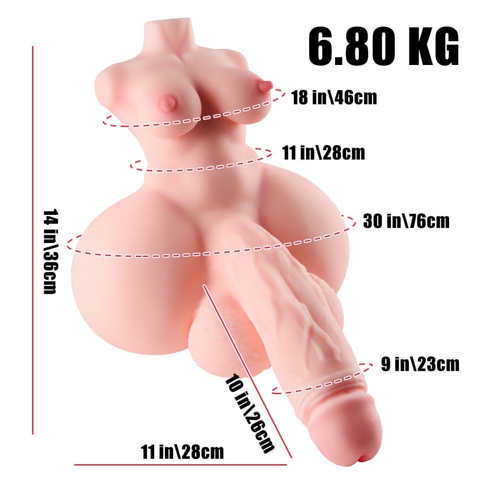 MRLSEXDOLL ふたなりトルソー Tori トリ Ver.2 ペニス・膣・アナル3穴挿入可 巨乳 褐色肌/肌色 選択可 36cm 6.8kg