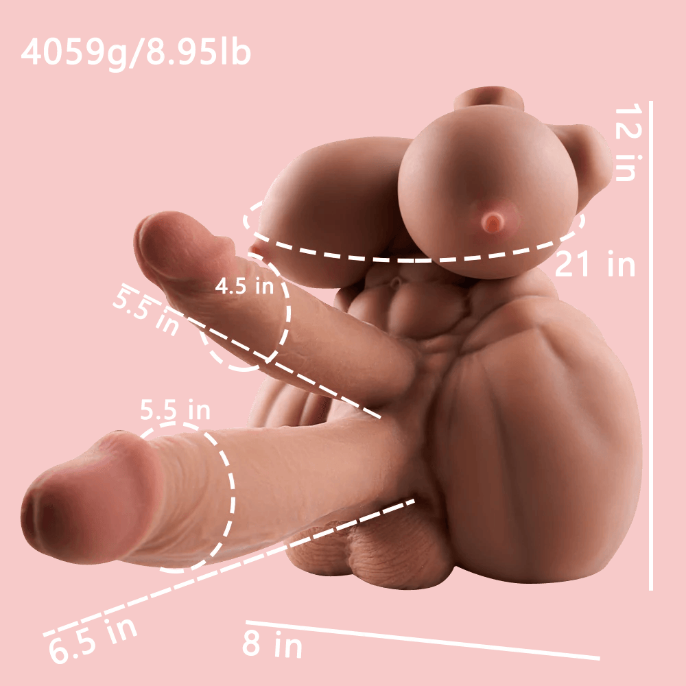 MRLSEXDOLL 2刀流ふたなりトルソー Beatus ベアトゥス 乳・穴・巨根、各2 褐色肌 30cm 4kg