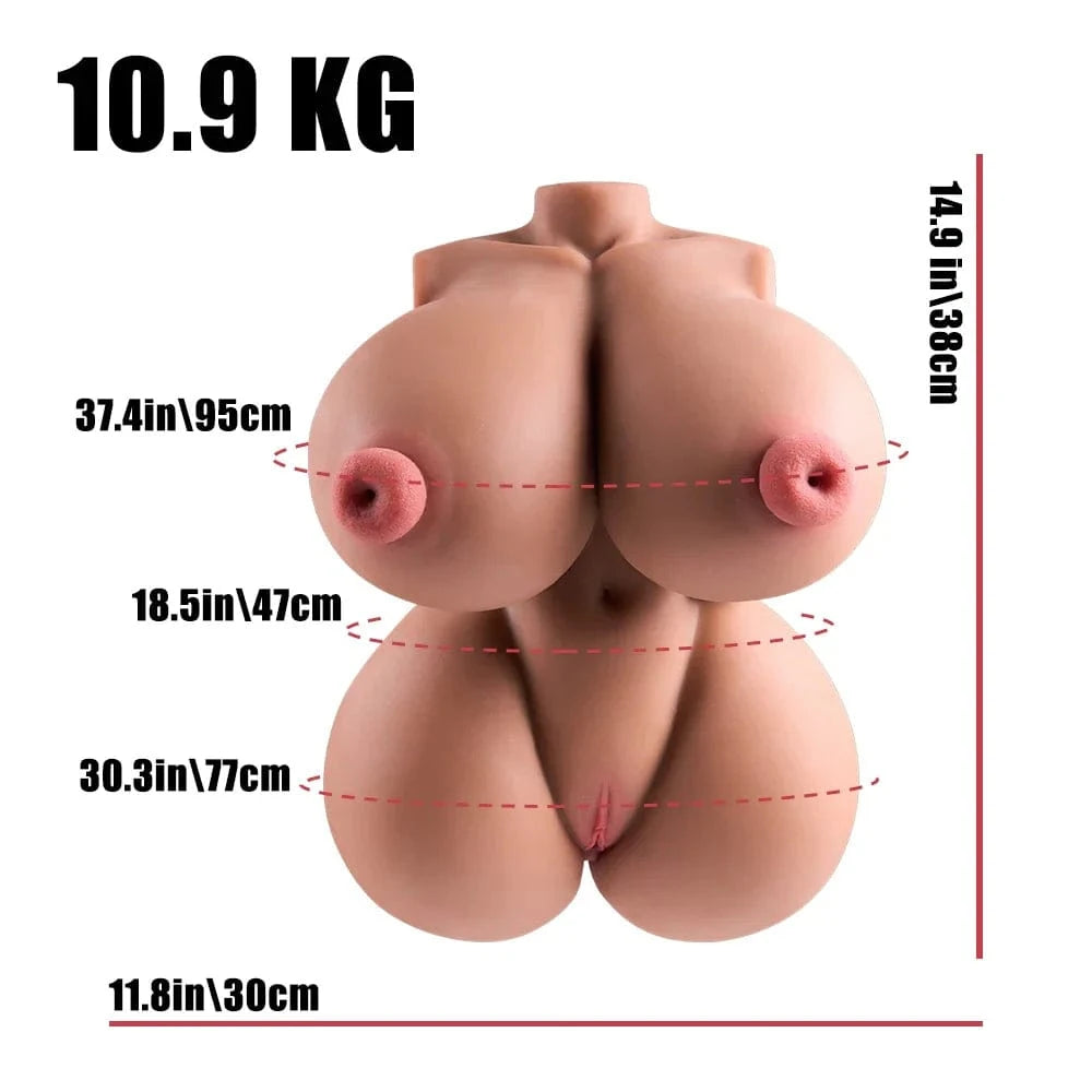 MRLSEXDOLL 爆乳トルソー Big Lucy ビッグ ルーシー 褐色肌 乳首・膣・アナル4穴挿入 褐色肌 40cm 10.9kg