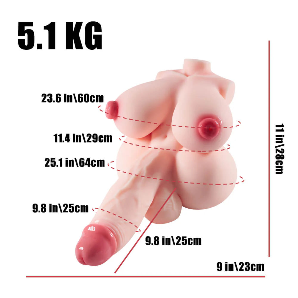 Lucy ルーシー ふたなり 乳首ペニス膣アナル挿入可能五穴式 ファンタジートルソー 28cm 5.1kg