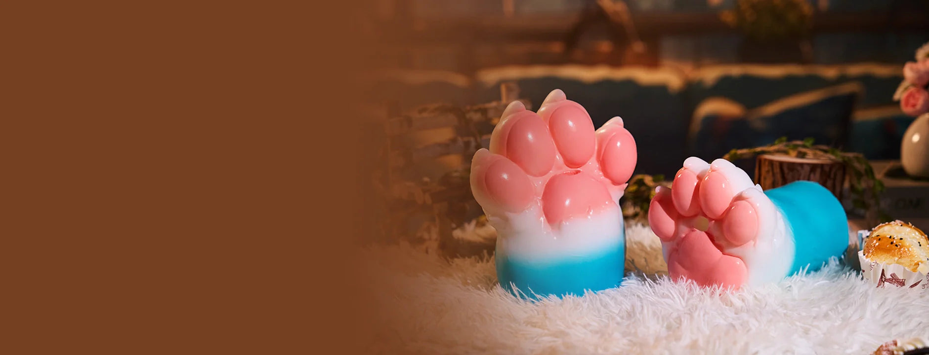 肉球 ケモノ オナホール ブルー ケモキャラの手 17.5cm 1.1kg / 足 15cm 0.9kg
