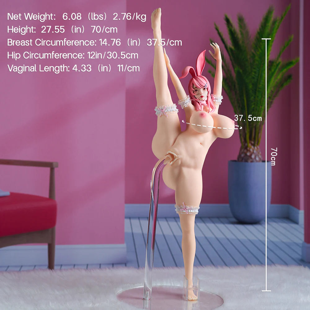 オナホフィギュア 2.0 Bunny バニー I字開脚くぱぁ 兎娘 爆乳 PVC/シリコン&ウィッグヘッド選択可 70cm 2.76kg